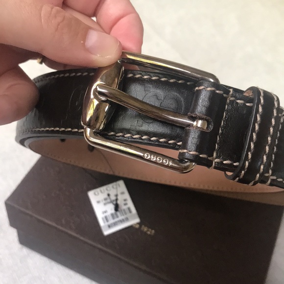 NIB Authentic Gucci leather monogram belt - Picture 3 of 10